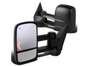 DNA Motoring Chevy GMC GMT900 Pair of Power Heated Arrow Turn Signal Light Manual Folding Towing Side Mirror