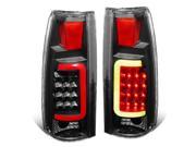 For 88 00 Chevy GMC C K Series Pair of 3D LED Tail Brake Lights Black Housing Clear Lens 89 90 91 92 93 94 95 96 97
