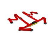 Universal Red Nylon 4 Point Racing Seat Belt Harness Buckle Pack of 1