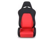 Woven Fabric Cloth Adjustable Sports Style Black Trim & Red Stitch Racing Seat (Driver / Left Side) Woven Fabric Cloth Adjustable Sports Style Black Trim & Red Stitch Racing Seat (Driver / Left Side)
