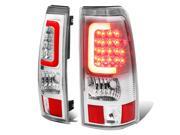 For 99-06 Silverado / Sierra Fleetside Pair of 3D LED Rear Tail Brake Lights (Chrome Housing Clear Lens) 01 02 03 04 05 For 99-06 Silverado / Sierra Fleetside Pair of 3D LED Rear Tail Brake Lights (Chrome Housing Clear Lens) 01 02 03 04 05