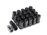 Open End 20-Piece M12 x 1.5 Aluminum Alloy Wheel Lug Nuts + 4 x Lock Nut + 1 x Lock Nut Key (Black) Open End 20-Piece M12 x 1.5 Aluminum Alloy Wheel Lug Nuts + 4 x Lock Nut + 1 x Lock Nut Key (Black)