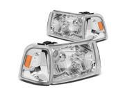 For 01-11 Ford Ranger 4pcs Replacement Headlight+Corner Lights (Chrome Housing Amber Reflector) 03 04 05 06 07 08 09 10 For 01-11 Ford Ranger 4pcs Replacement Headlight+Corner Lights (Chrome Housing Amber Reflector) 03 04 05 06 07 08 09 10