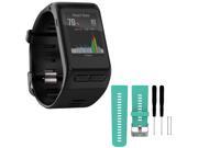 Garmin vivoactive GPS Smartwatch Regular Fit Black w/ Silicone Band Strap + Tools Teal
