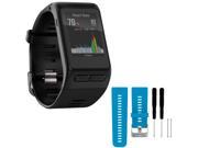 Garmin vivoactive GPS Smartwatch Regular Fit Black w/ Silicone Band Strap + Tools Blue