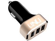 uNu AX Tri USB Port Car Charger 5.1 A 25 W Black Gold