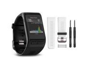 Garmin vivoactive HR GPS Smartwatch - Regular Fit (Black) White Band Bundle
