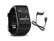Garmin vivoactive HR GPS Smartwatch - Regular Fit (Black) USB Charging Cable Bundle