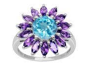 Orchid Jewelry Orchid jewelry 3.80 CTW genuine blue topaz sapphire 925 sterling silver ring