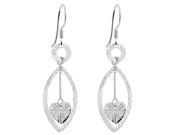 Orchid Jewelry 925 Sterling Silver Heart Dangle Earrings