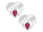 Orchid Jewelry 925 Sterling Silver 0.90 Carat Ruby Stud Earrings