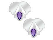 Orchid Jewelry 925 Sterling Silver 0.90 Carat Amethyst Stud Earrings