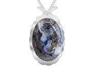 Orchid Jewelry 65 Carat Moss Agate 925 Sterling Silver Necklace