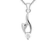 Orchid Jewelry 925 Sterling Silver 0.05 Carat Round Cut Cubic Zirconia Necklace