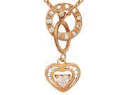 Orchid Jewelry Pink Gold Overlay Silver 1 1 6 Carat Cubic Zirconia Heart Shape Necklace
