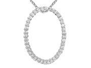 Orchid Jewelry 925 Sterling Silver 2 Carat Cubic Zirconia Oval Necklace