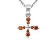 Orchid Jewelry 925 Sterling Silver 0.8 Carat Garnet Floral Necklace
