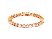 Orchid Jewelry Rose Gold Over Sterling Silver Cubic Zirconia Tennis Bracelet