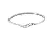 Orchid Jewelry 925 Sterling Silver Cubic Zirconia 3 Stone Bangle