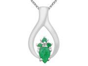 Orchid Jewelry 925 Sterling Silver 0.72 Carat Emerald Necklace