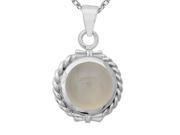 Orchid Jewelry 925 Sterling Silver 10 Carat White Moonstone Twisted Wire Necklace