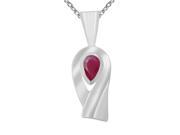 Orchid Jewelry 925 Sterling Silver 0.5 Carat Ruby Necklace