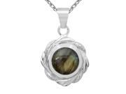 Orchid Jewelry 925 Sterling Silver 6 Carat Labradorite Necklace