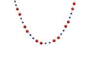 Orchid Jewelry 925 Sterling Silver 52 1 7 Carat Red Jasper and Lapis Beads Necklace
