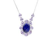 Orchid Jewelry 925 Sterling Silver 206 1 3 Carat Amethyst and Lapis Statement Necklace