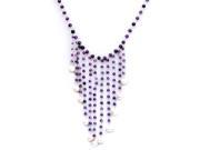 Orchid Jewelry 925 Sterling Silver 108 Carat Amethyst and Pearl Necklace