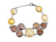 Orchid Jewelry 925 Sterling Silver 50 5 9 Carat Citrine and Smoky Quartz Bracelet