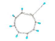 Orchid Jewelry 925 Sterling Silver Blue Glass Bracelet