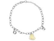 Orchid Jewelry 925 Sterling Silver 2 Carat Mother of Pearl Bracelet