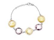 Orchid Jewelry 925 Sterling Silver 44 Carat Citrine and Amethyst Bracelet