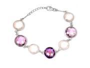 Orchid Jewelry 925 Sterling Silver 47 4 5 Carat Amethyst and Rose Quartz Bracelet