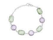 Orchid Jewelry 925 Sterling Silver 32 2 5 Carat Green Amethyst and Amethyst Bracelet