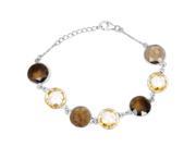 Orchid Jewelry 925 Sterling Silver 31 4 5 Carat Citrine and Smoky Quartz Bracelet