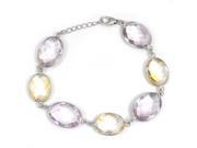 Orchid Jewelry 925 Sterling Silver 52.00 Carat Amethyst and Citrine Bracelet