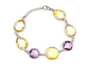 Orchid Jewelry 925 Sterling Silver 45 8 9 Carat Citrine and Amethyst Bracelet