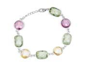 Orchid Jewelry 925 Sterling Silver 41 3 5 Carat Green Amethyst Purple Amethyst and Citrine Bracelet
