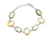 Orchid Jewelry 925 Sterling Silver 40 3 4 Carat Citrine and Green Amethyst Bracelet
