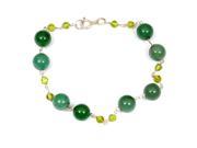 Orchid Jewelry 925 Sterling Silver 33.40 Carat Green Aventurine and Peridot Bracelet