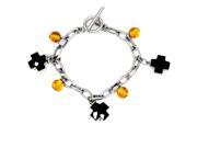 Orchid Jewelry 925 Sterling Silver Glass Stones Bracelet