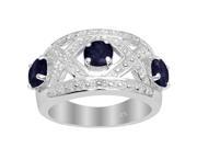 Orchid Jewelry 925 Sterling Silver 1 4 5 Carat Sapphire Bridal Ring
