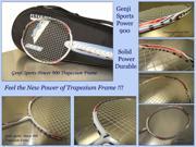 Genji Sports Model N900 Badminton Racket with New Trapezium Frame design to improve smash power and control.Best durable Light weight racket