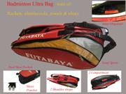 Genji Sports Futubaya Professional Badminton Ultra Bag holds up to 12 badminton rackets shuttlecocks shoes and all other accessories that you need for the
