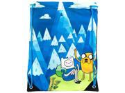 Adventure Time Jake and Finn Blue Mountain Drawstring Gym Bag