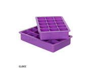 Elbee Coolest 15 Cube Silicone Ice Tray – 2 Piece Mold Set – Make 30 Cubes