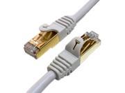 Tera Grand Premium CAT7 Double Shielded 10 Gigabit 600MHz Ethernet Patch Cable for Modem Router LAN Network Built with Gold Plated Shielded RJ45 Connector