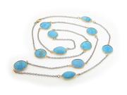 Natural Turquoise Stone Necklace in Oxidized Sterling Silver by Fronay Jewelry